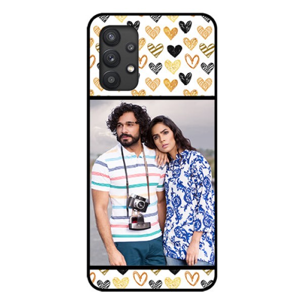 Galaxy M32 5G Photo Printing on Glass Case - Love Symbol Design