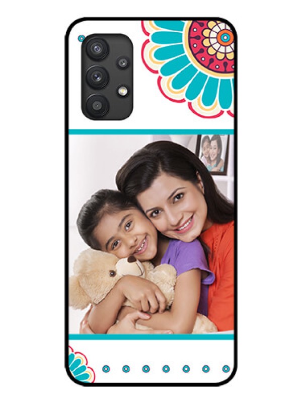 Custom Galaxy M32 5G Custom Glass Phone Case - Flower Design