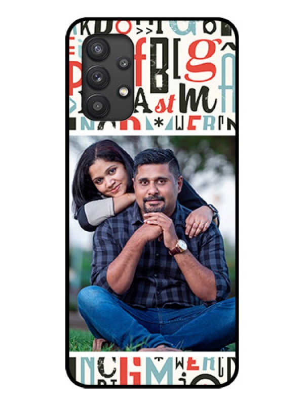 Custom Galaxy M32 5G Personalized Glass Phone Case - Alphabet Design