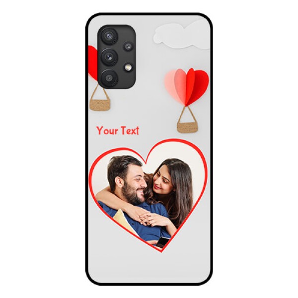 Galaxy M32 5G Custom Glass Mobile Case - Parachute Love Design