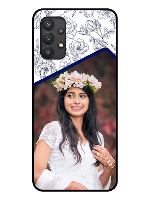 Custom Galaxy M32 5G Personalized Glass Phone Case - Premium Floral Design