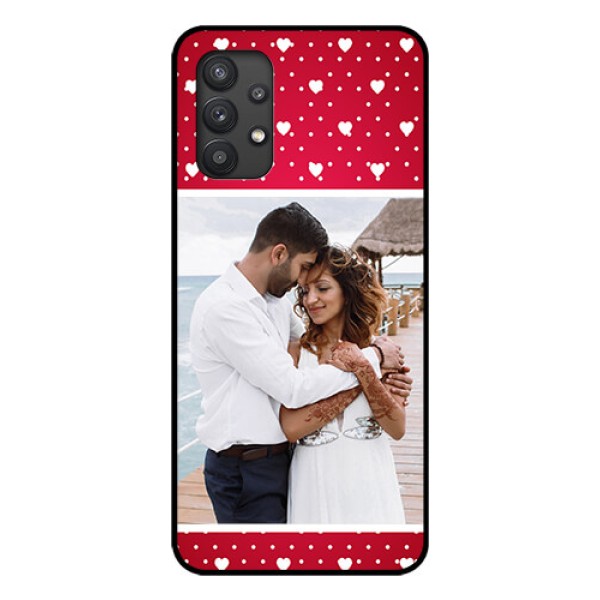 Galaxy M32 5G Photo Printing on Glass Case - Hearts Mobile Case Design