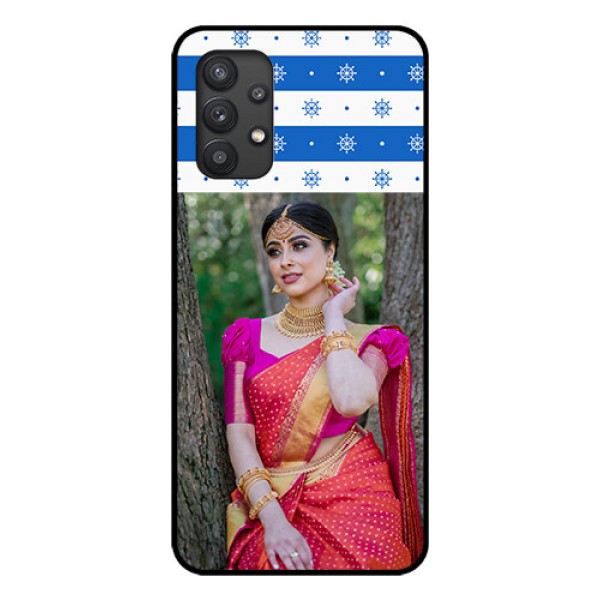 Galaxy M32 5G Photo Printing on Glass Case - Snow Pattern Design