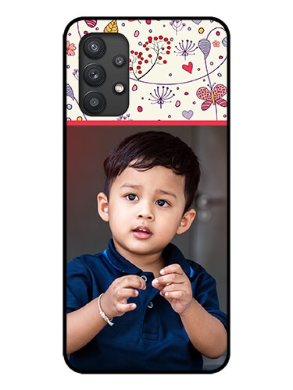 Custom Galaxy M32 5G Custom Glass Mobile Case - Premium Floral Design