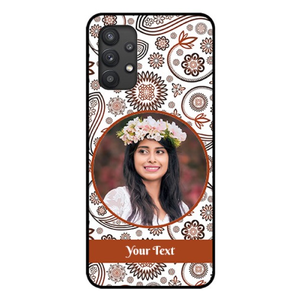 Galaxy M32 5G Custom Glass Mobile Case - Abstract Flower Design