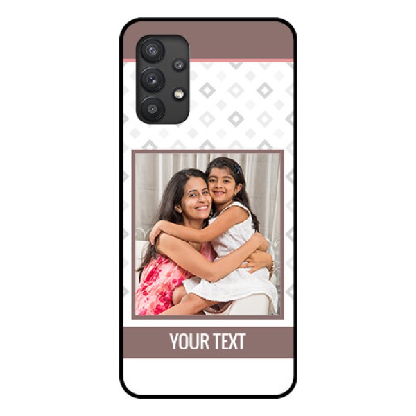 Galaxy M32 5G Photo Printing on Glass Case - Simple Diamond Design Galaxy M32 5G Photo Printing on Glass Case - Simple Diamond Design
