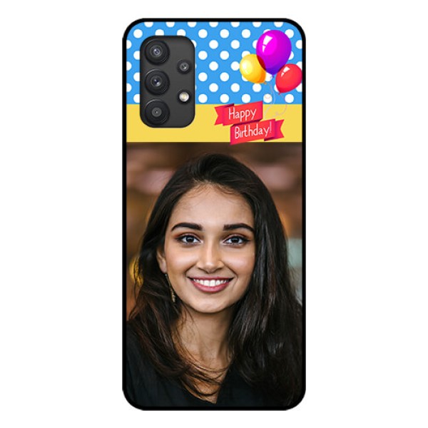 Galaxy M32 5G Custom Glass Mobile Case - Happy Birthday Design