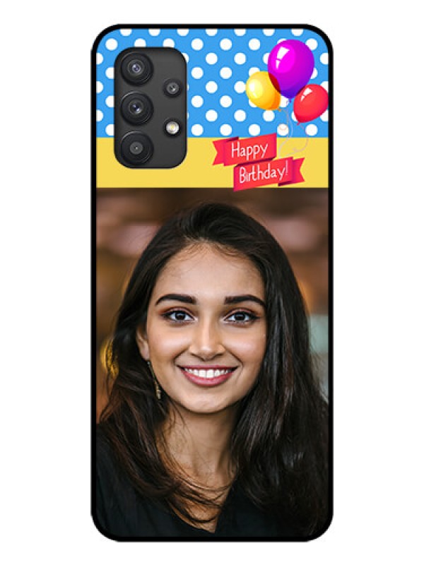Custom Galaxy M32 5G Custom Glass Mobile Case - Happy Birthday Design
