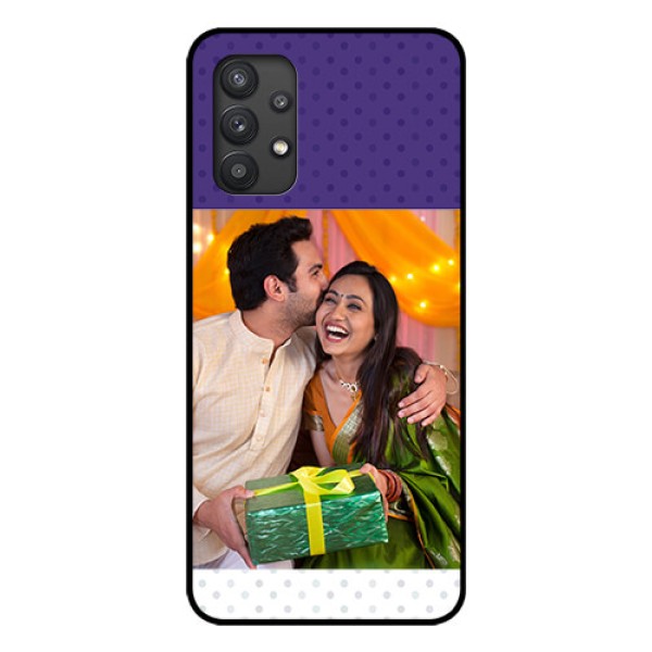 Galaxy M32 5G Personalized Glass Phone Case - Violet Pattern Design Galaxy M32 5G Personalized Glass Phone Case - Violet Pattern Design