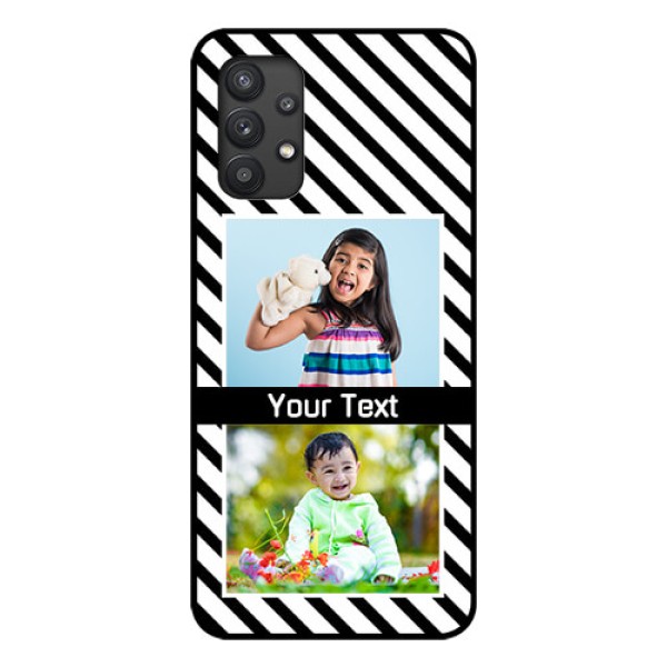 Galaxy M32 5G Photo Printing on Glass Case - Black And White Stripes Design Galaxy M32 5G Photo Printing on Glass Case - Black And White Stripes Design