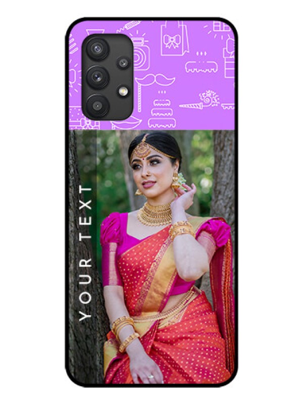 Custom Galaxy M32 5G Custom Glass Mobile Case - Birthday Icons Design