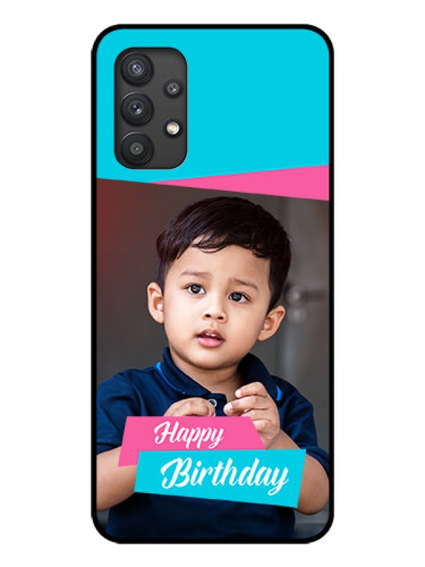 Custom Galaxy M32 5G Personalized Glass Phone Case - Image Holder with 2 Color Design