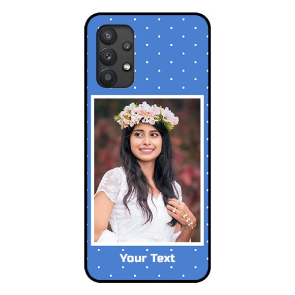 Galaxy M32 5G Photo Printing on Glass Case - Polka dots design