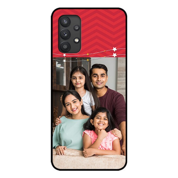 Galaxy M32 5G Personalized Glass Phone Case - Happy Family Design
