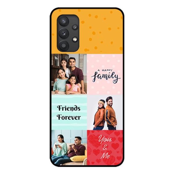 Galaxy M32 5G Personalized Glass Phone Case - Images with Quotes Design