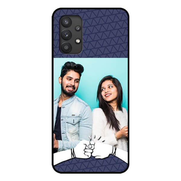 Galaxy M32 5G Photo Printing on Glass Case - with Best Friends Design