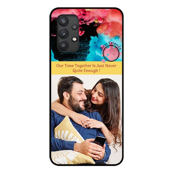 Galaxy M32 5G Custom Glass Mobile Case - Quote with Acrylic Painting Design