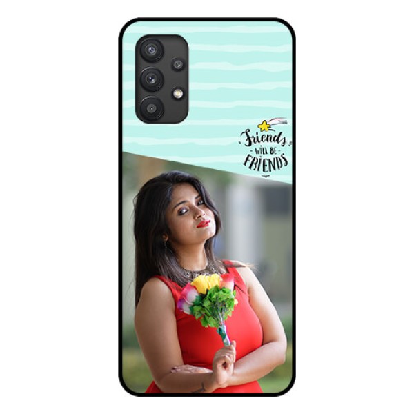 Galaxy M32 5G Custom Glass Phone Case - Friends Picture Icon Design