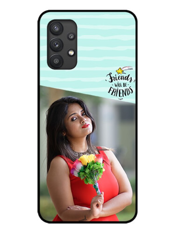 Custom Galaxy M32 5G Custom Glass Phone Case - Friends Picture Icon Design