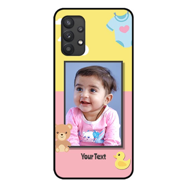 Galaxy M32 5G Photo Printing on Glass Case - Kids 2 Color Design