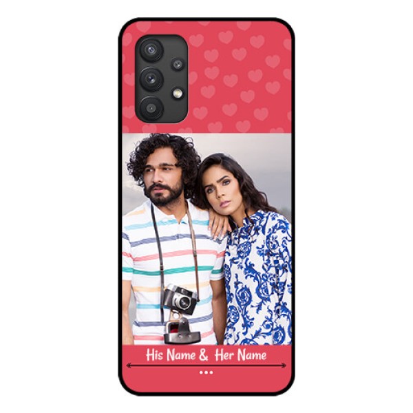 Galaxy M32 5G Photo Printing on Glass Case - Simple Love Design