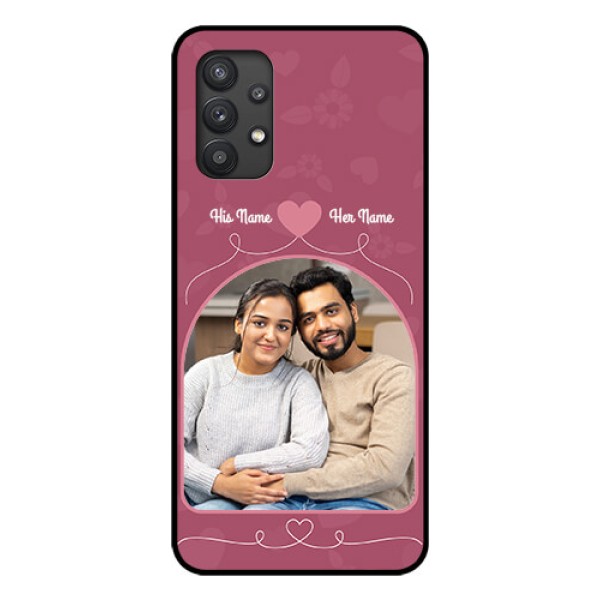 Galaxy M32 5G Photo Printing on Glass Case - Love Floral Design