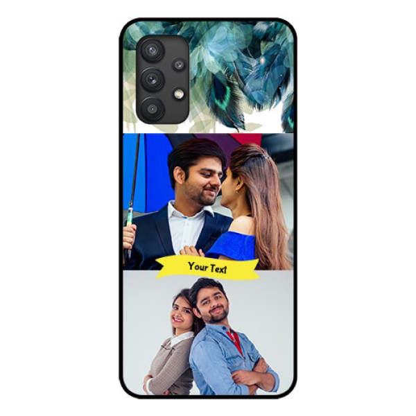 Galaxy M32 5G Personalized Glass Phone Case - Image with Boho Peacock Feather Design Galaxy M32 5G Personalized Glass Phone Case - Image with Boho Peacock Feather Design