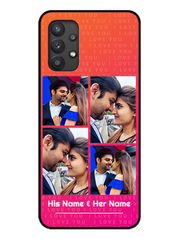 Custom Galaxy M32 5G Custom Glass Phone Case - I Love You Pink Design