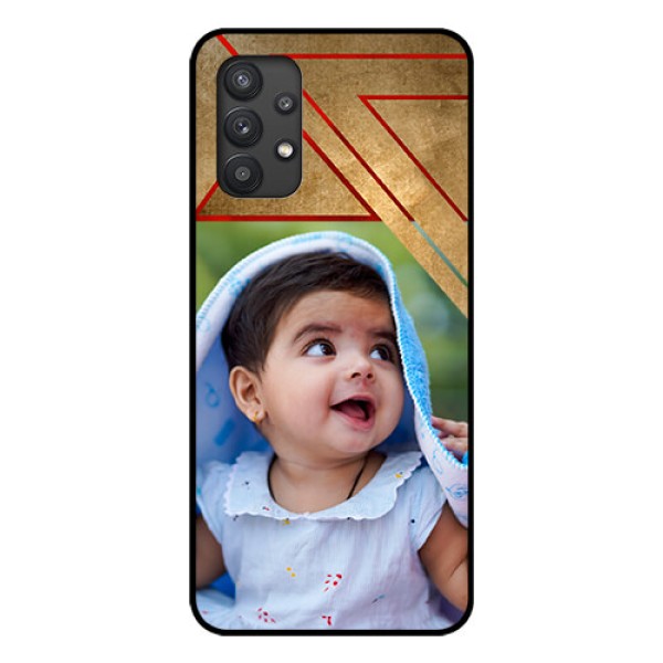 Galaxy M32 5G Personalized Glass Phone Case - Gradient Abstract Texture Design