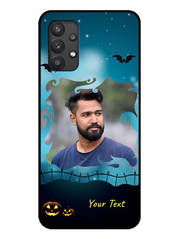 Custom Galaxy M32 5G Custom Glass Phone Case - Halloween frame design