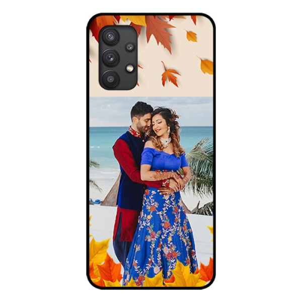 Galaxy M32 5G Photo Printing on Glass Case - Autumn Maple Leaves Design Galaxy M32 5G Photo Printing on Glass Case - Autumn Maple Leaves Design