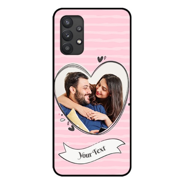 Galaxy M32 5G Custom Glass Phone Case - Vintage Heart Design