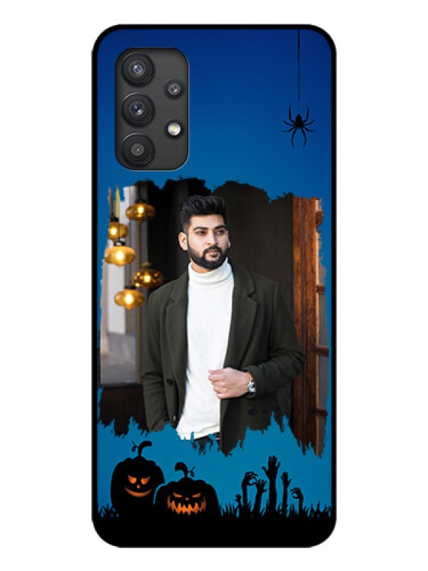 Custom Galaxy M32 5G Photo Printing on Glass Case - with pro Halloween design