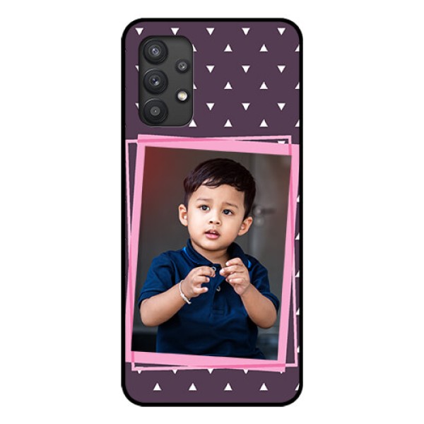 Galaxy M32 5G Custom Glass Mobile Case - Triangle Pattern Dotted Design