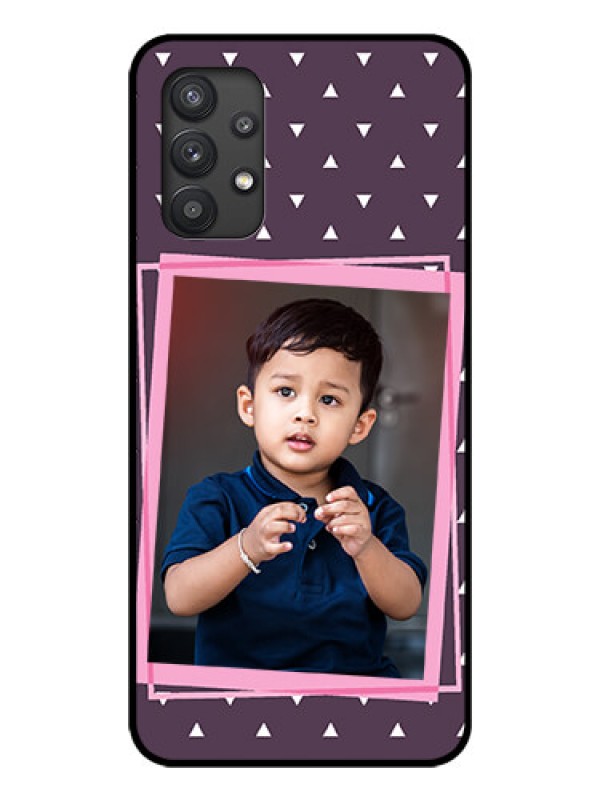 Custom Galaxy M32 5G Custom Glass Mobile Case - Triangle Pattern Dotted Design