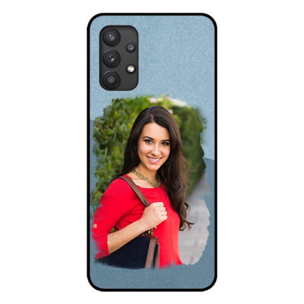 Galaxy M32 5G Custom Glass Mobile Case - Grunge Line Art Design