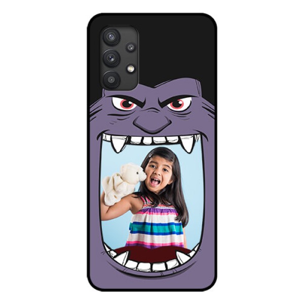 Galaxy M32 5G Custom Glass Phone Case - Angry Monster Design
