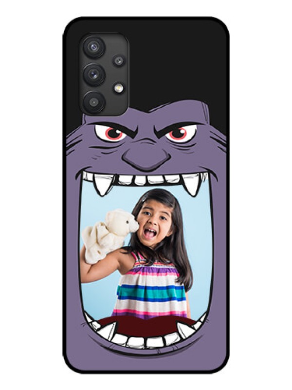 Custom Galaxy M32 5G Custom Glass Phone Case - Angry Monster Design