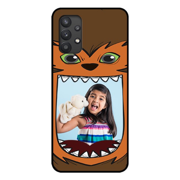 Galaxy M32 5G Photo Printing on Glass Case - Owl Monster Back Case Design Galaxy M32 5G Photo Printing on Glass Case - Owl Monster Back Case Design