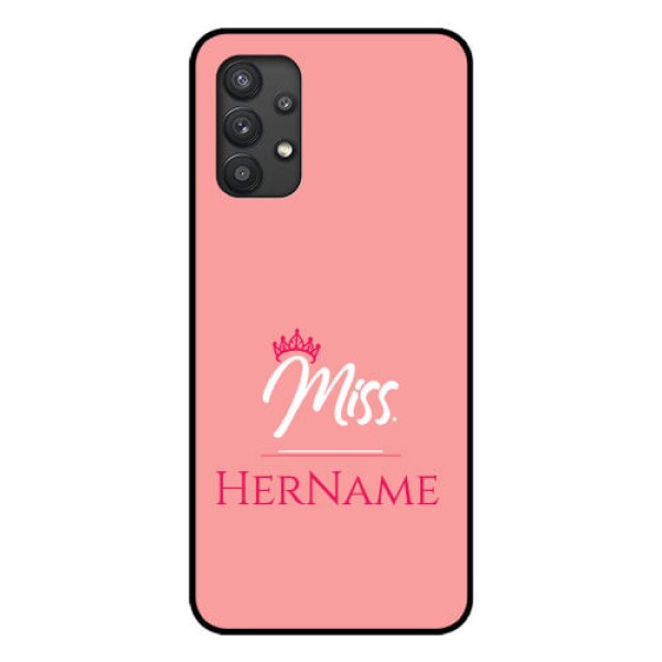 Galaxy M32 5G Custom Glass Phone Case Mrs with Name