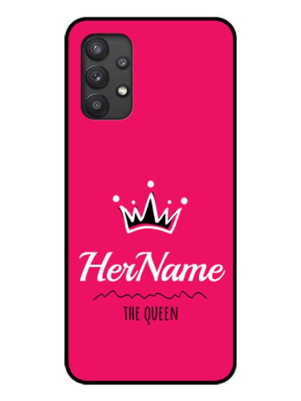 Custom Galaxy M32 5G Glass Phone Case Queen with Name
