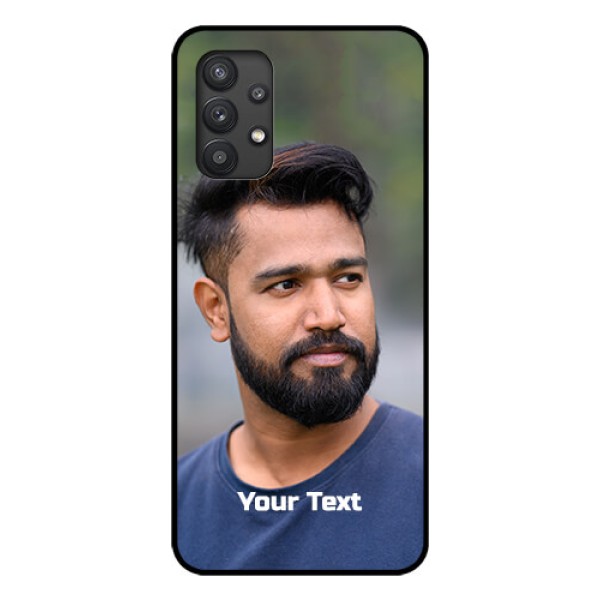 Galaxy M32 5G Glass Mobile Cover: Photo with Text