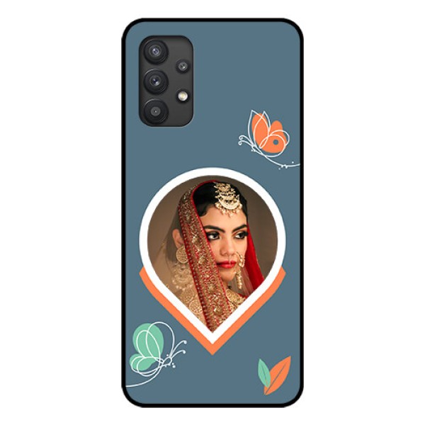 Galaxy M32 5G Custom Glass Mobile Case - Droplet Butterflies Design