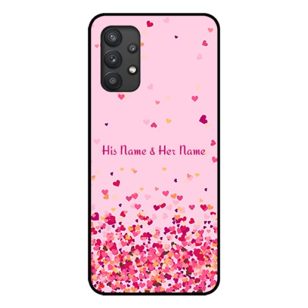 Galaxy M32 5G Photo Printing on Glass Case - Floating Hearts Design