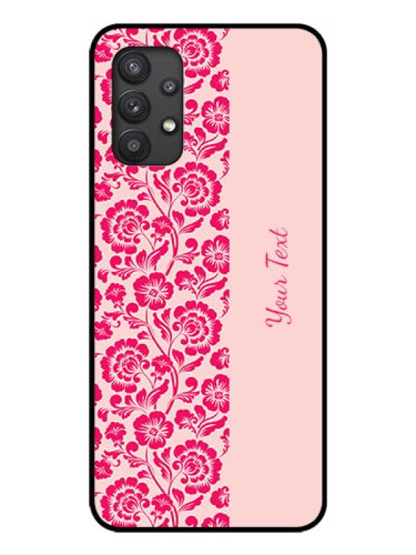 Custom Galaxy M32 5G Custom Glass Phone Case - Attractive Floral Pattern Design