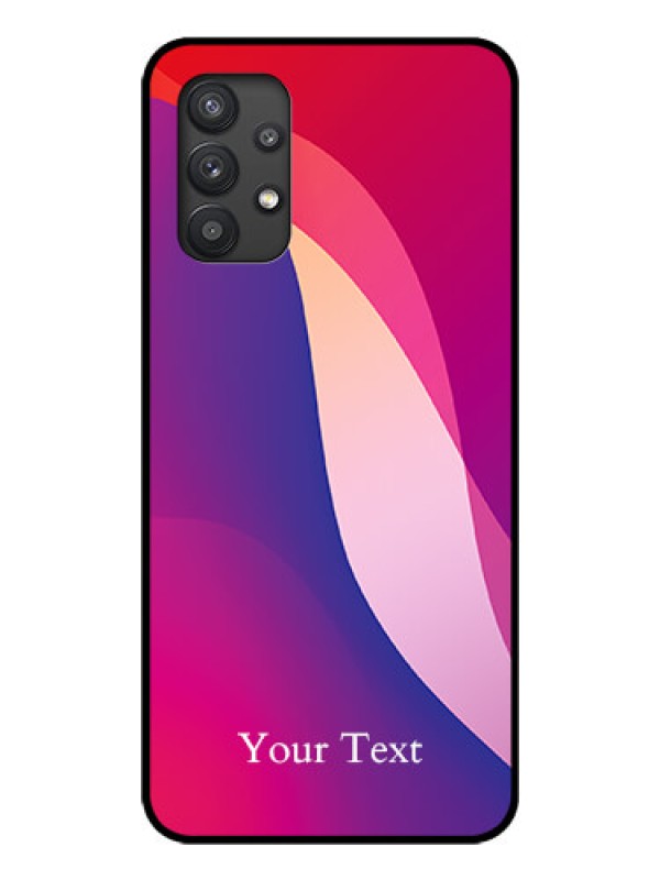 Custom Galaxy M32 5G Personalized Glass Phone Case - Digital abstract Overlap Design