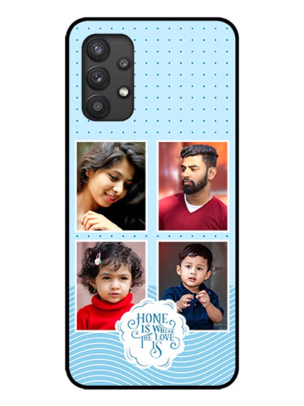 Custom Galaxy M32 5G Custom Glass Phone Case - Cute love quote with 4 pic upload Design