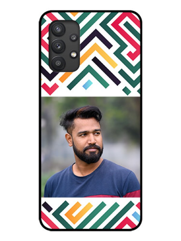 Custom Galaxy M32 5G Personalized Glass Phone Case - Colorful Maze Pattern Design