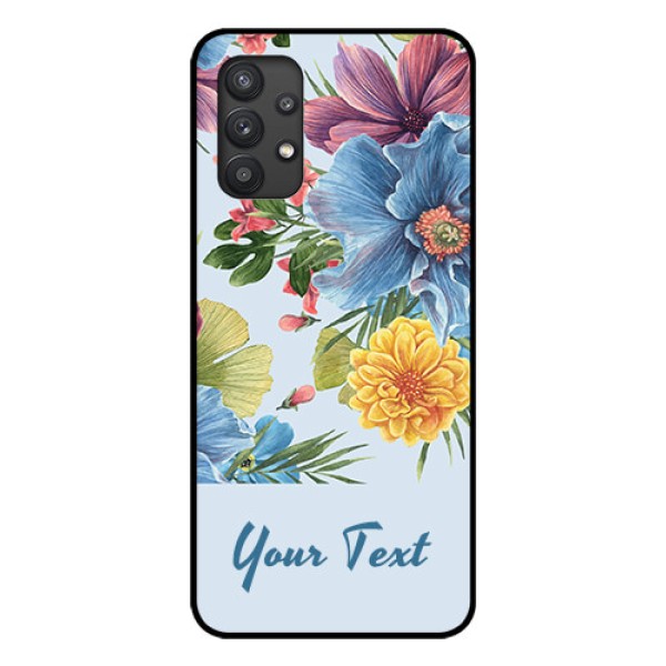 Galaxy M32 5G Custom Glass Mobile Case - Stunning Watercolored Flowers Painting Design