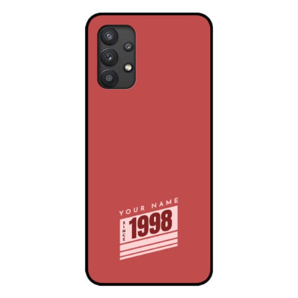 Galaxy M32 5G Custom Glass Phone Case - Red custom year of birth Design Galaxy M32 5G Custom Glass Phone Case - Red custom year of birth Design